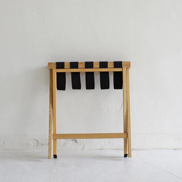 ＜ナチュラル＞国産５本ベルトの木製ラゲージラック・バゲッジラック　 |  | 04