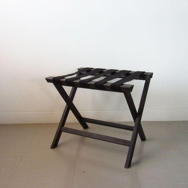 ＜ダークブラウン＞５本ベルトのバゲージラック・バゲッジスタンド　国産 |  | 01