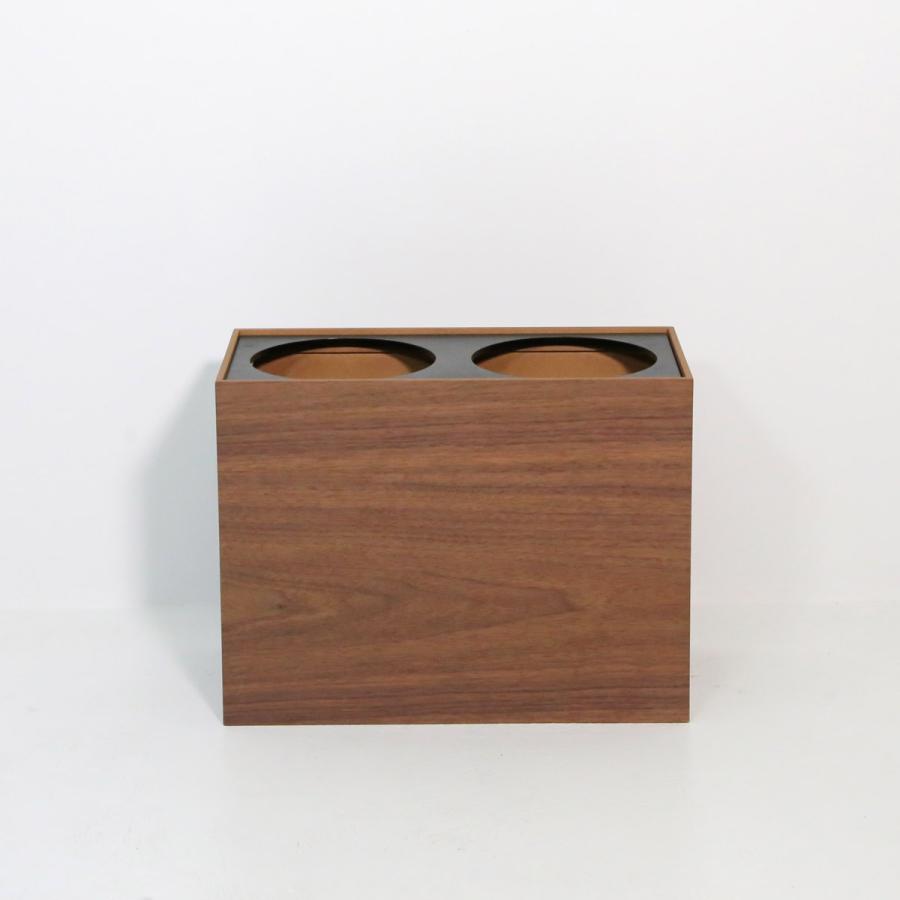 【ウォールナット/W】ENSO分別ダストボックス(上蓋リング式) 　 |  | 01