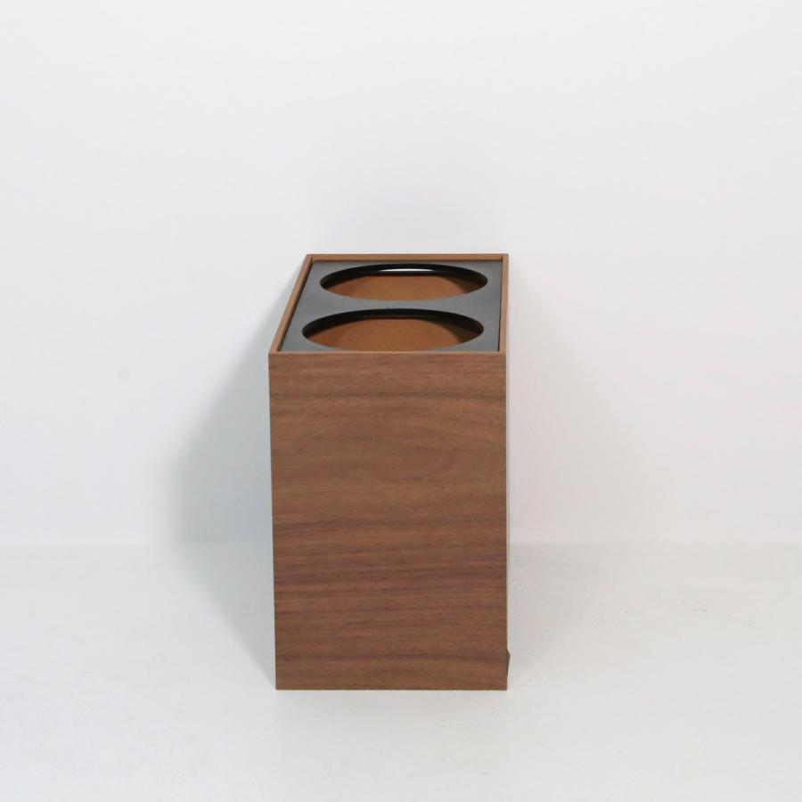 【ウォールナット/W】ENSO分別ダストボックス(上蓋リング式) 　 |  | 02