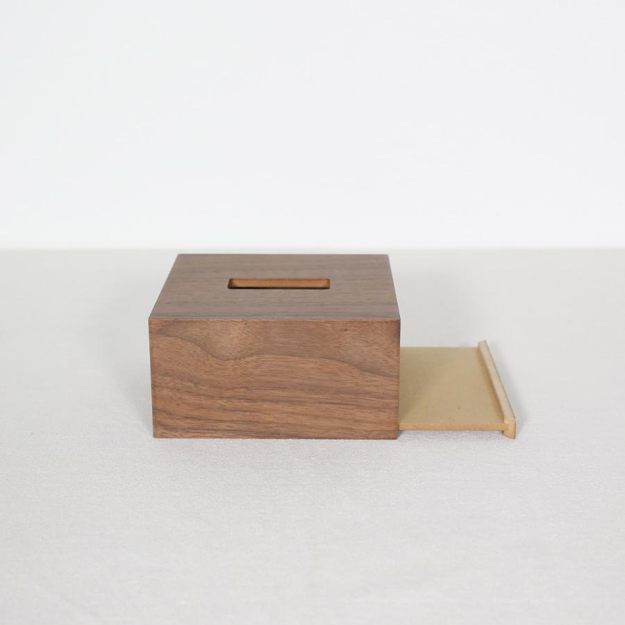 ＜ハーフ/ウォールナット/スライド式＞木製 ティッシュボックス |  | 03