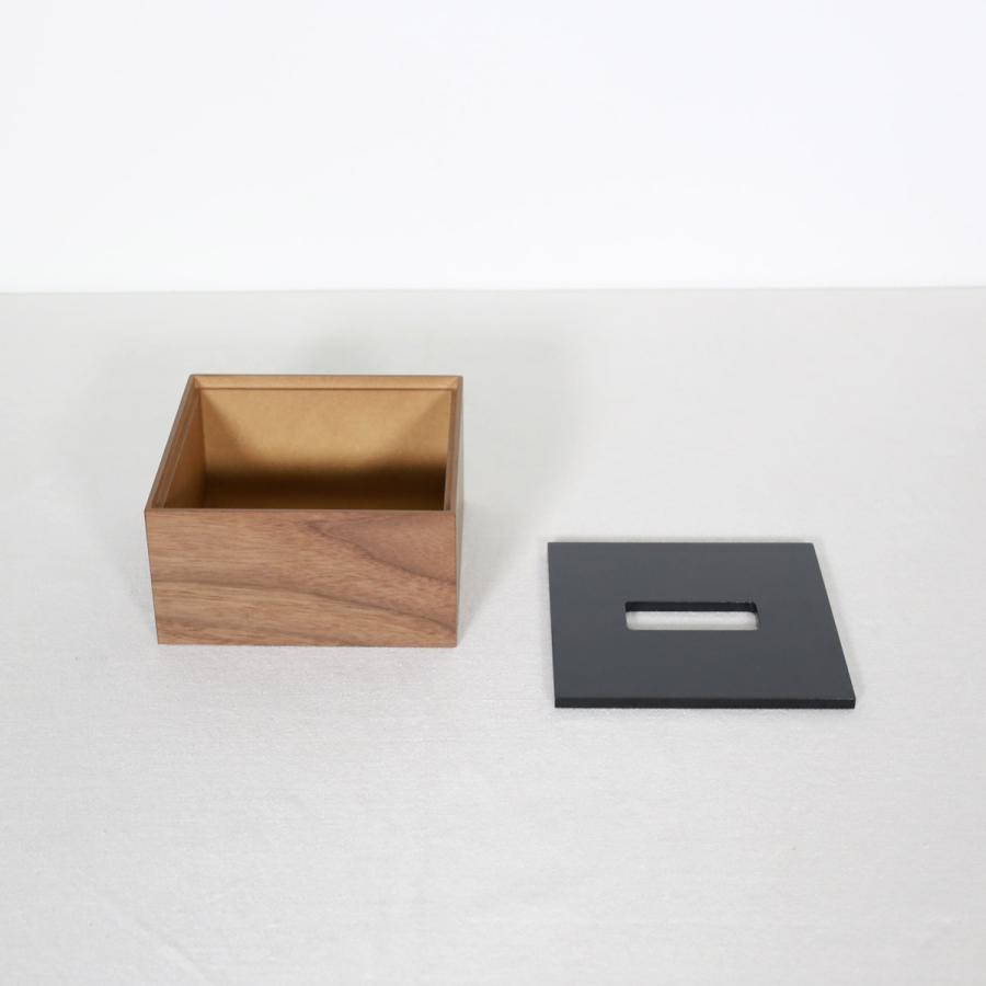 ＜ハーフ/ウォールナット黒/上フタ式＞木製ティッシュボックス |  | 03