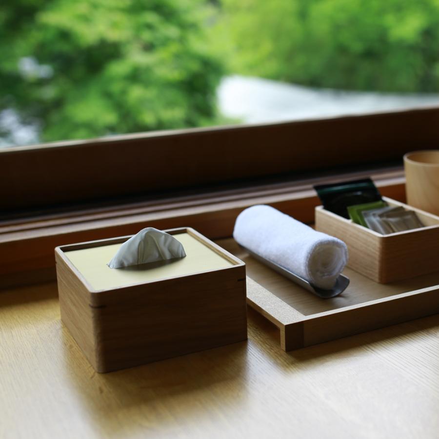 【廃盤品・浮文字・穴なし】リッドトレーハーフユニット & ステンボックスハーフ 真鍮蓋の角Rティッシュボックス ハーフサイズ : HOTELS by L.E.S