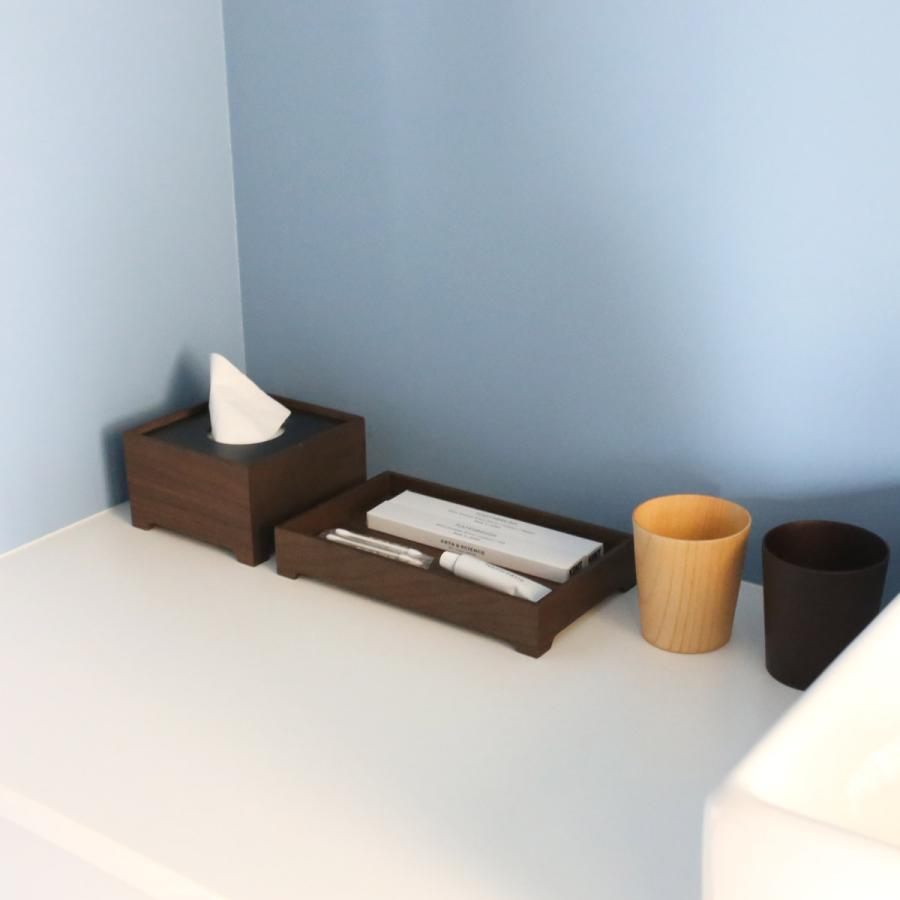 ＜ハーフ/ウォールナット＞脚付きティッシュボックス |  | 05