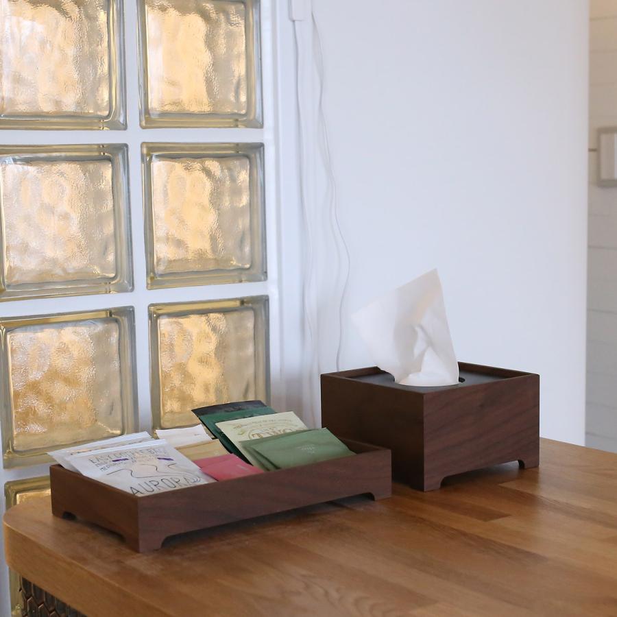 ＜ハーフ/ウォールナット＞脚付きティッシュボックス |  | 07