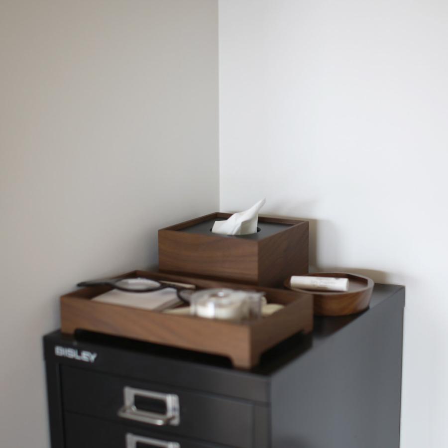 ＜ハーフ/ウォールナット＞脚付きティッシュボックス |  | 06