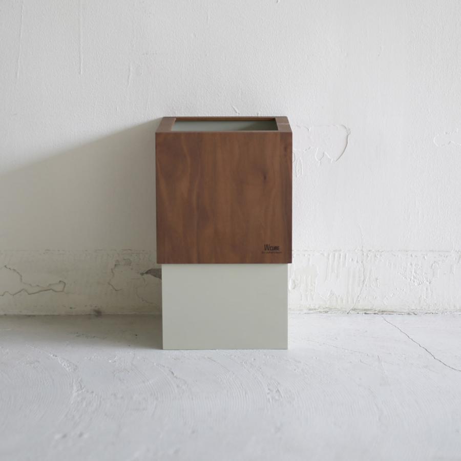 ごみ箱 W cube walnut × gray |  | 01