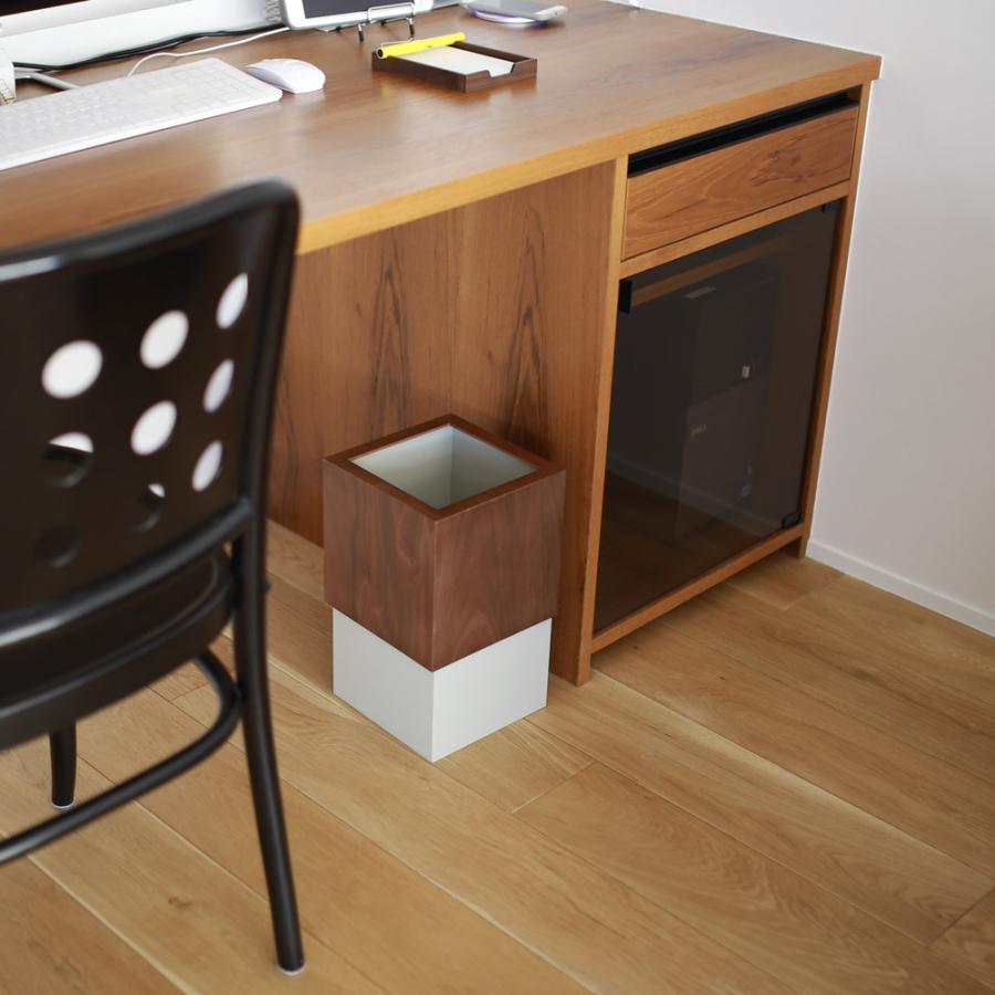 ごみ箱 W cube walnut × gray |  | 08