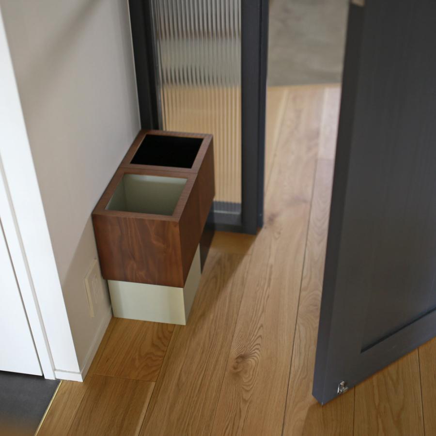 ごみ箱 W cube walnut × gray |  | 09