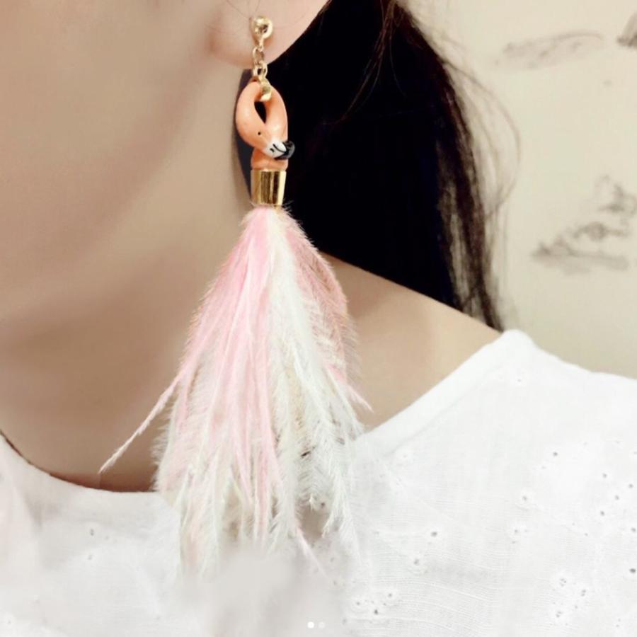 nach ナッシュ フェザーピアス フリンジピアス 陶器 アクセサリー 