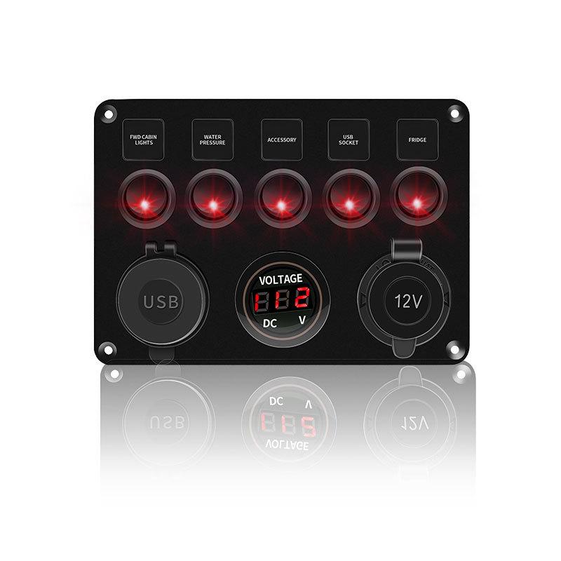 増設ソケット スイッチパネル 車 5ギャング スタート ストップ ボタン ボート Led ロッカー 電圧計 アウディ B6 Bmw 6s 12v S C Km 222 リアン 通販 Yahoo ショッピング