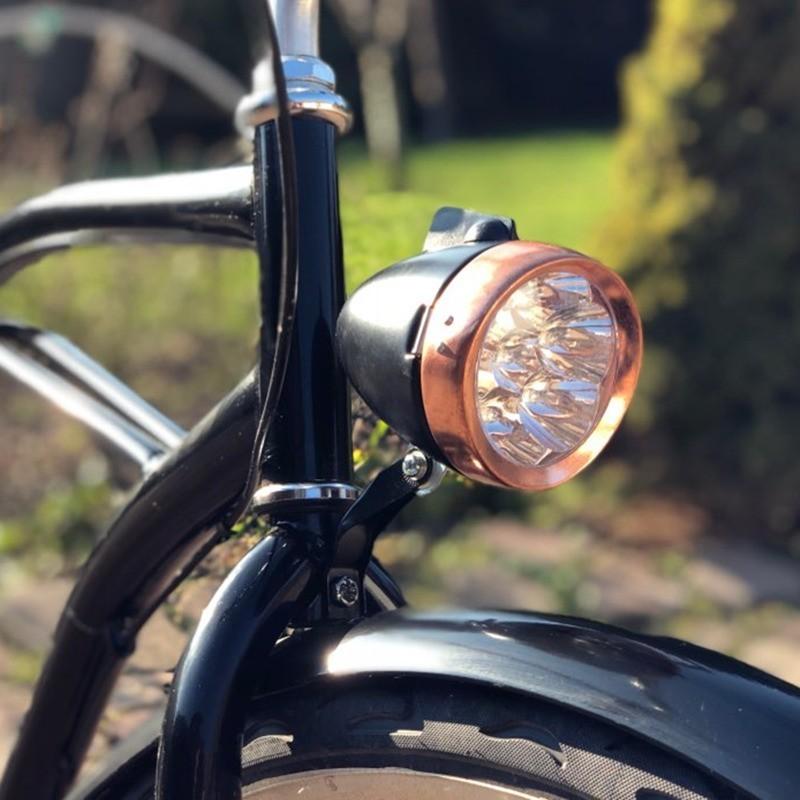 自転車 バッテリー ヘッドライト LED レトロ 銅ライト|lesliens|06