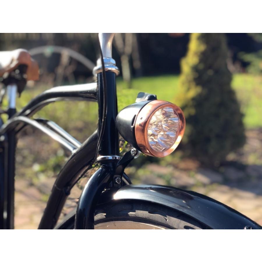 自転車 バッテリー ヘッドライト LED レトロ 銅ライト|lesliens|07