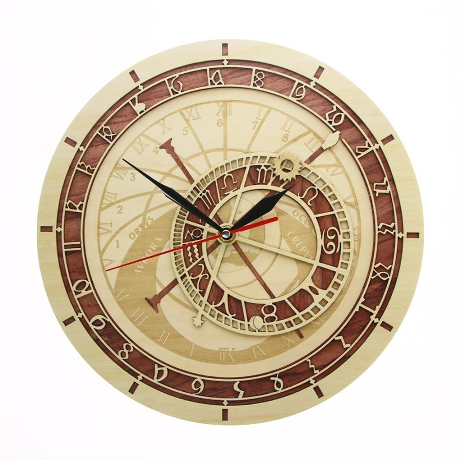 掛け時計 壁掛け時計 プラハ 木製 天文時計 おしゃれ 中世天文学 壁 アート 占星術 装飾 壁時計 プラハアート ギフト Un M リアン 通販 Yahoo ショッピング