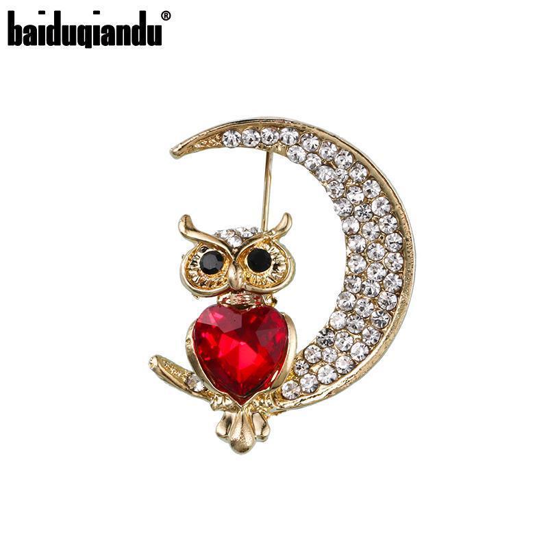 ブローチ フクロウ ムーン 月 レッドクリスタル Un M リアン 通販 Yahoo ショッピング