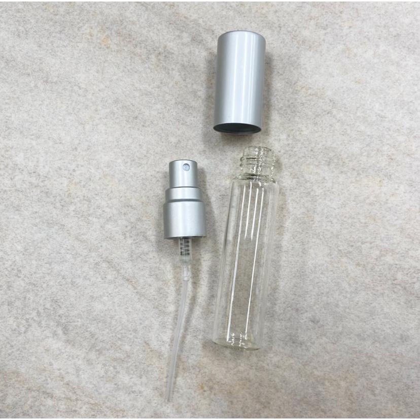クリア スプレー容器 】 10ml ガラス瓶 シルバーキャップ マット 香水