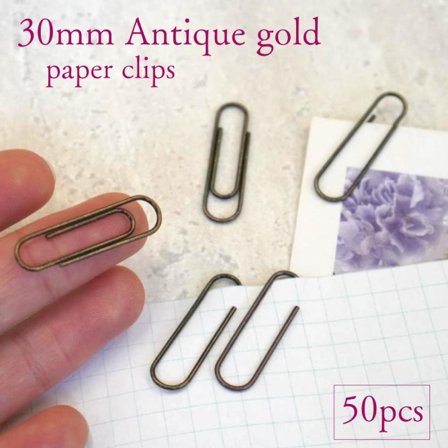 アンティークゴールド ペーパークリップ 30mm ( ベーシック ) 】50個