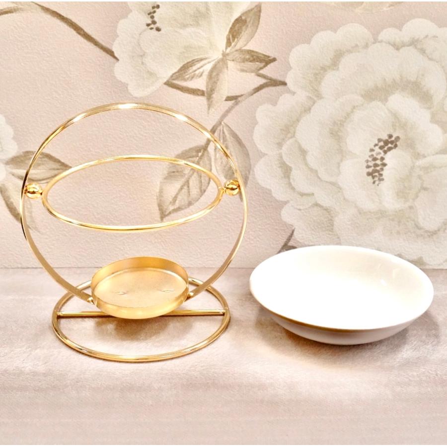 アロマオイルウォーマー】サークル ゴールド ポット ディフューザー お