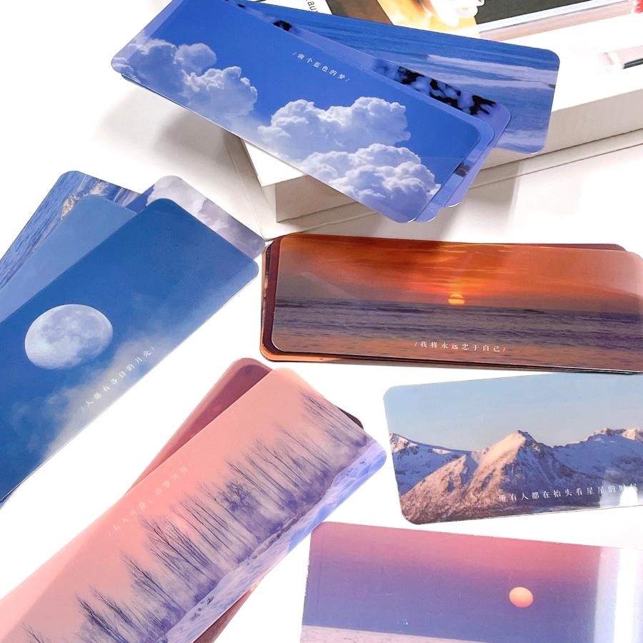 クリア ブック マーカー】55×140 柄違い5枚組 しおり 透明