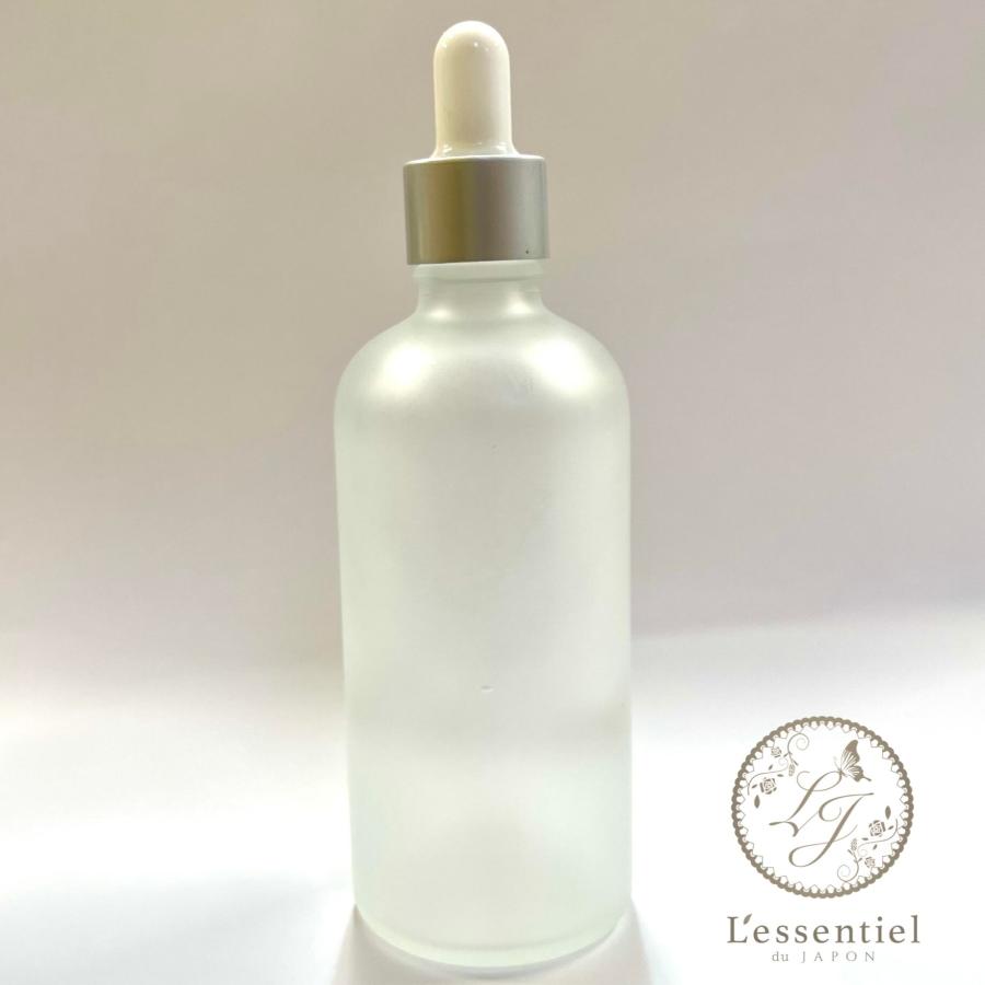 スポイトボトルグラス】100ml 高級 フロスト加工 シルバー 遮光瓶