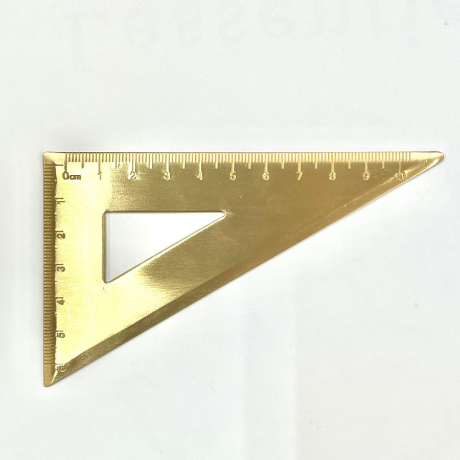 アンティーク ゴールド 三角定規】真鍮 じょうぎ 測定 学校 オフィス