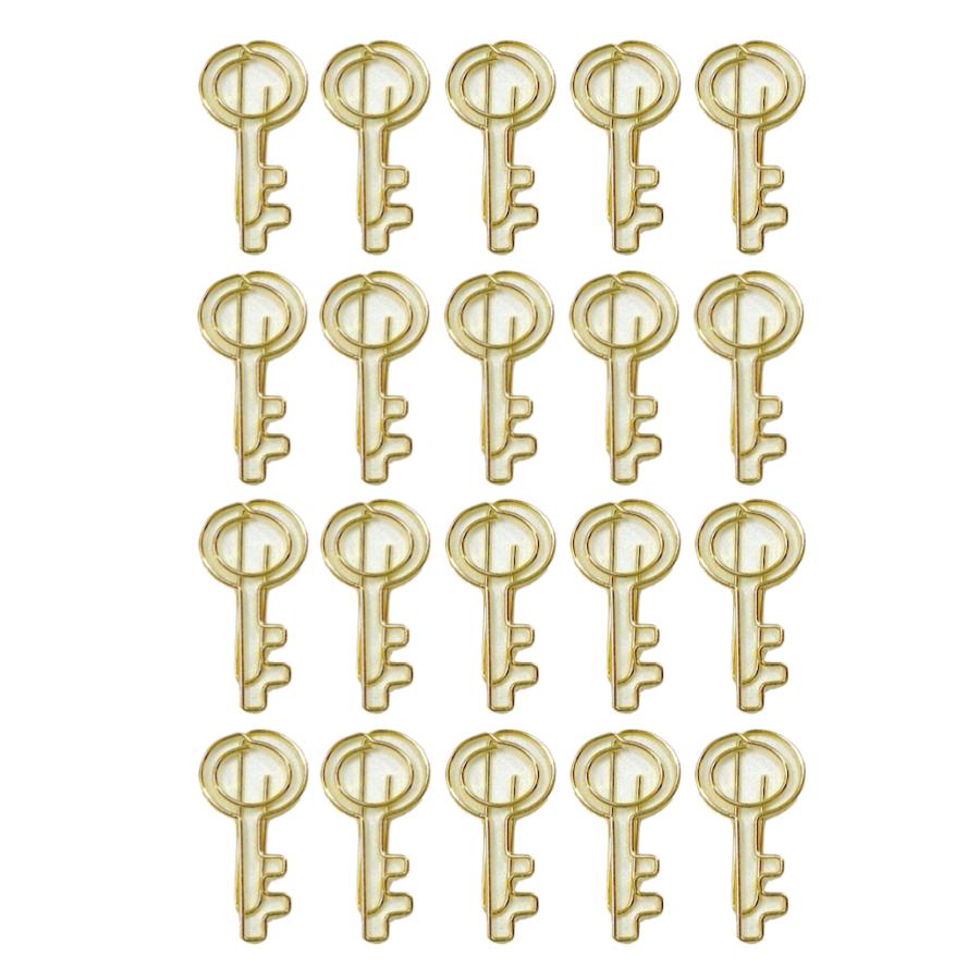 鍵 モチーフ ゼムクリップ 】 20個入り ゴールド 鍵型 キー key
