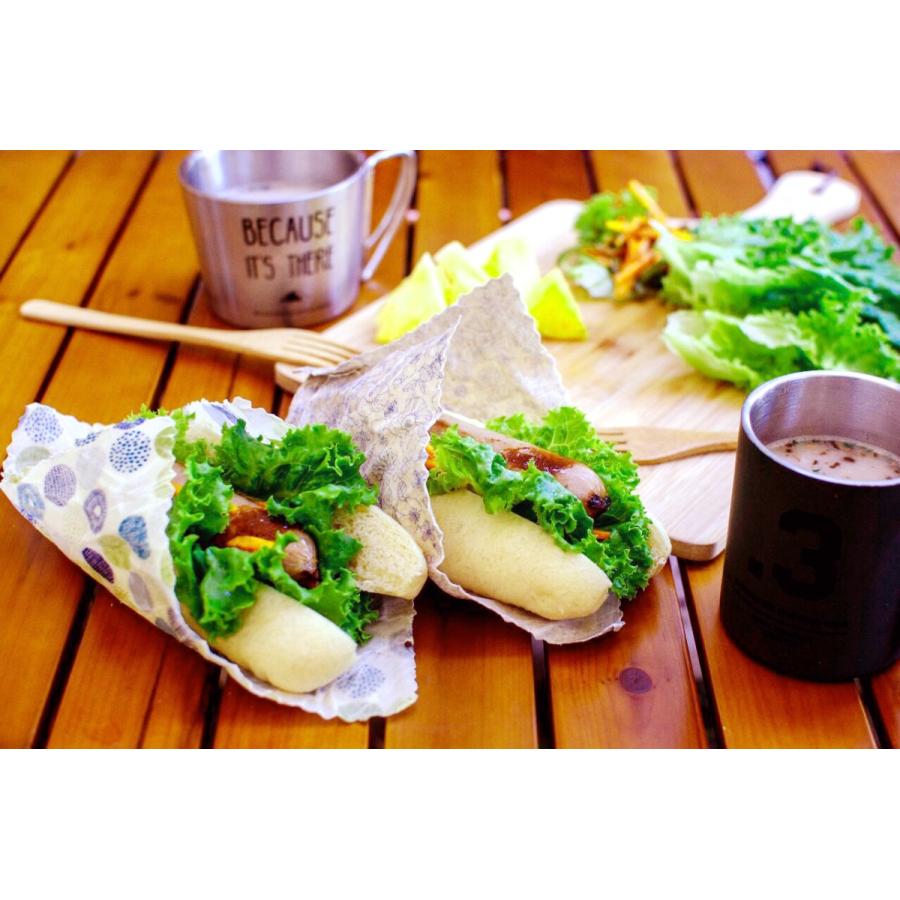 【tsutsumi ミツロウラップ】ブルー花柄(一枚入り) Mサイズ 27×27cm 食品用ラップ 食器 アウトドア ハンドメイド エコ みつろう |  | 03