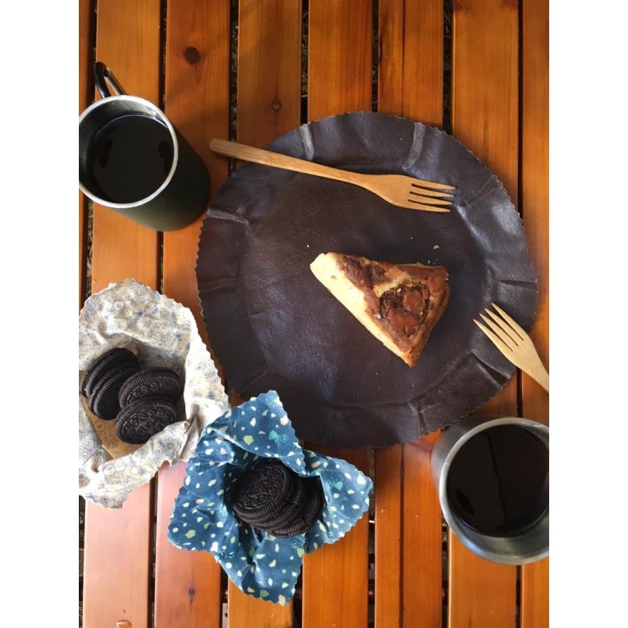 【tsutsumi ミツロウラップ】ブルー花柄(一枚入り) Mサイズ 27×27cm 食品用ラップ 食器 アウトドア ハンドメイド エコ みつろう |  | 04