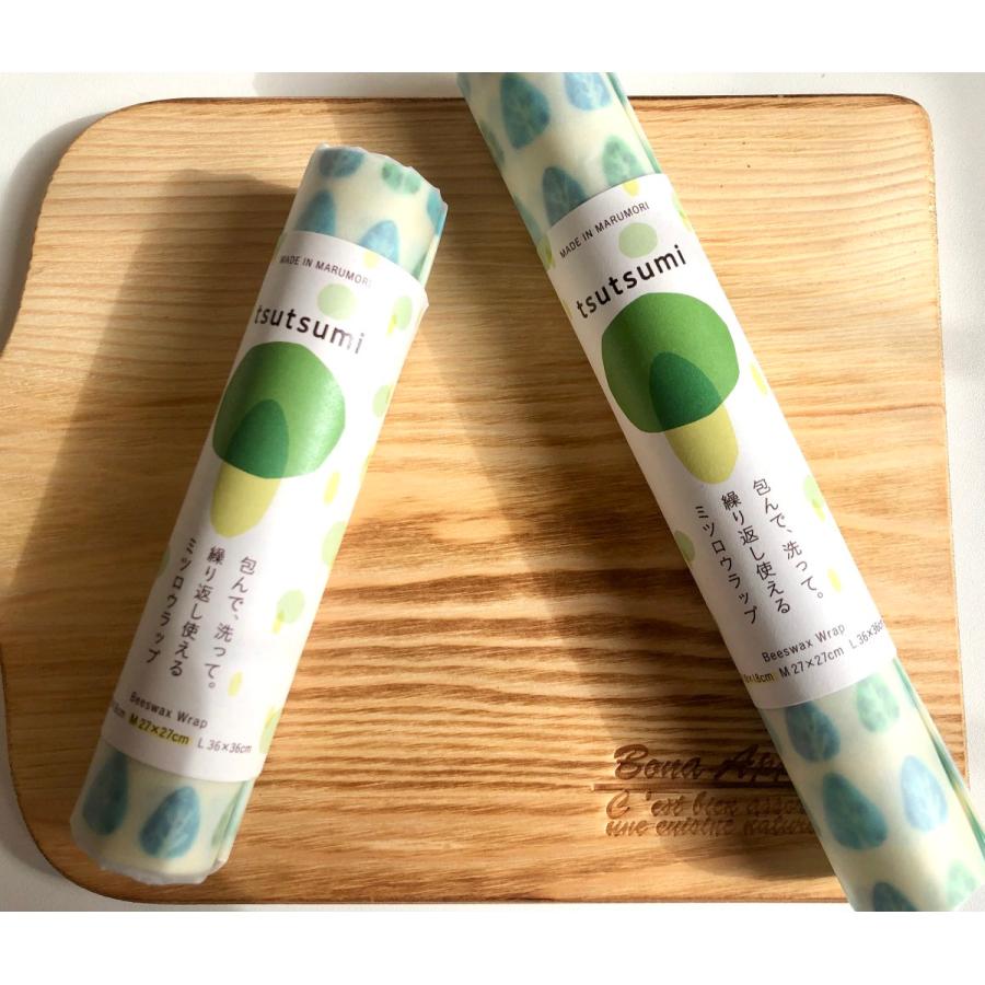 【tsutsumi ミツロウラップ】フォレスト柄(一枚入り) Sサイズ 18×18cm 食品用ラップ 食器 アウトドア ハンドメイド エコ みつろう |  | 01