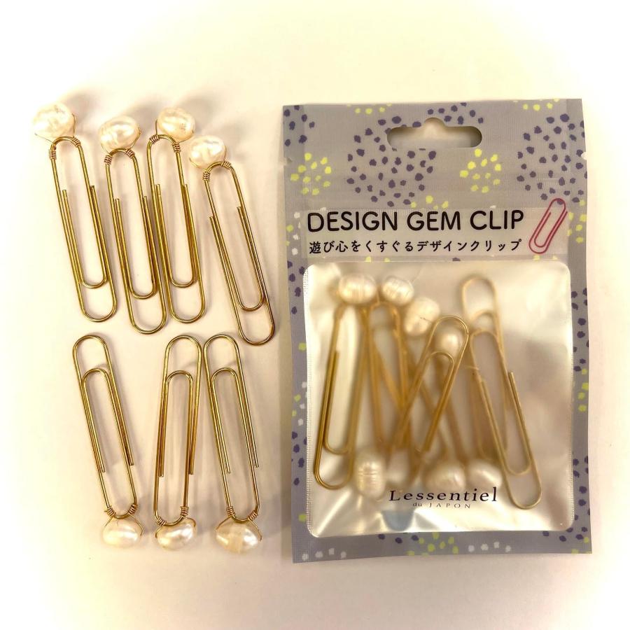 パール付 ペーパー クリップ 】7個入 ケシ パール ゴールド 宝石 高級 