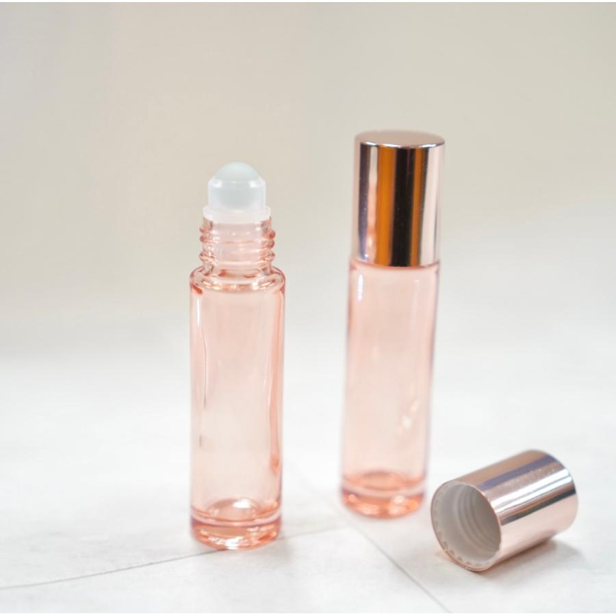 特価キャンペーン ロールオンボトル 10ml クリアピンク ガラスボール 携帯 化粧 アロマ 手作り クラフト 器材 遮光