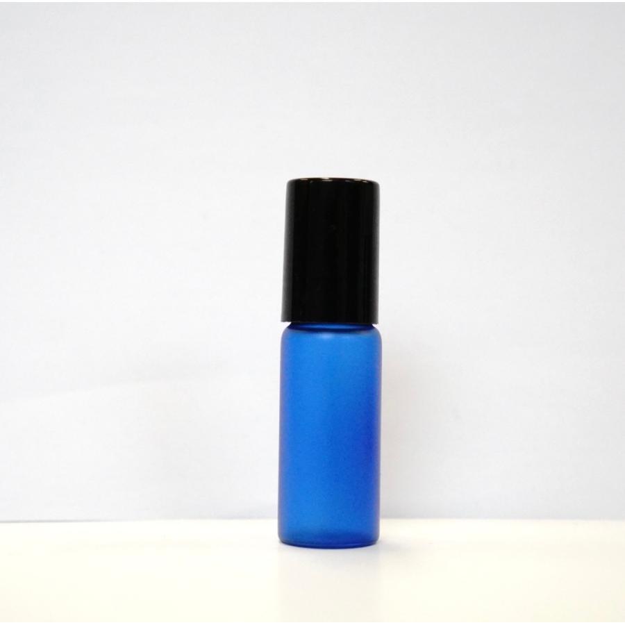 カラフルガラスロールオンボトル】5ml 全5色 フロスト加工 黒キャップ