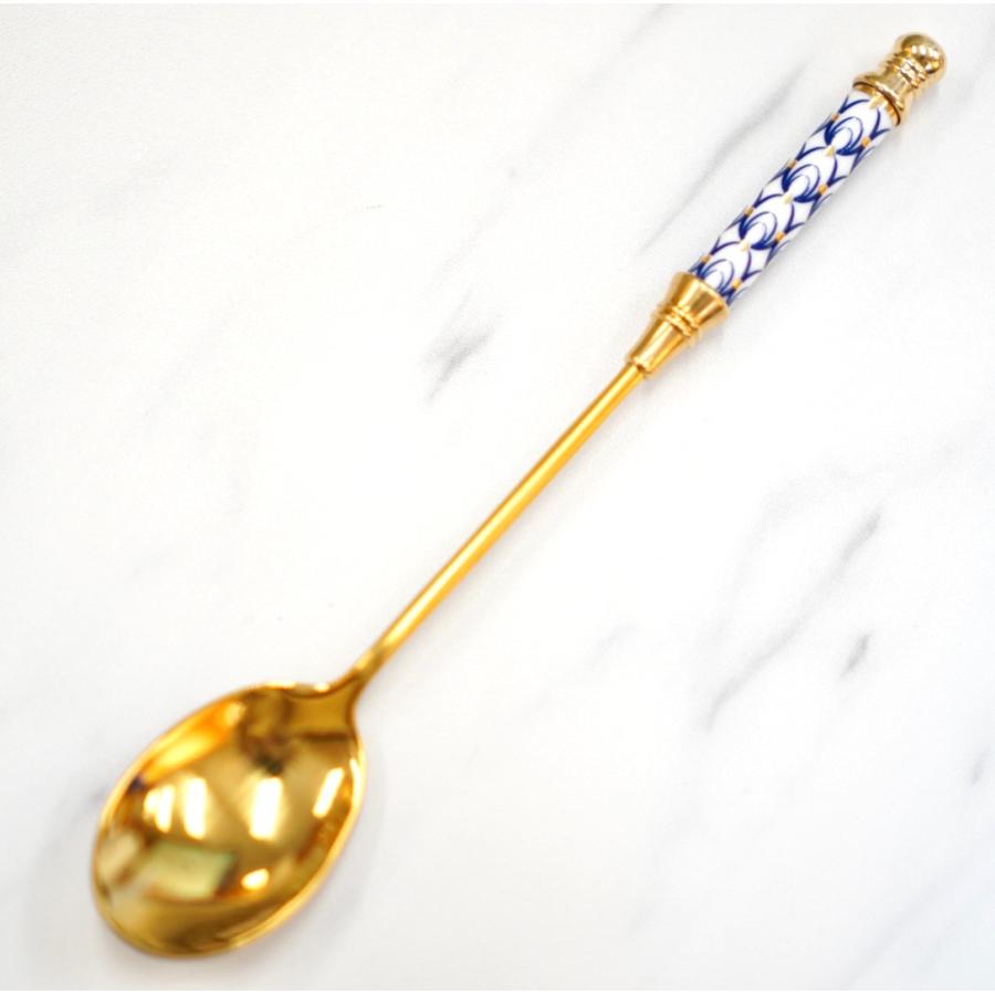レトロデザイン ティースプーン ブルー 金メッキ アイス コーヒー ロングハンドル おしゃれ 可愛い Rspoon Blue レソンシエル ジャポン レソポン 通販 Yahoo ショッピング