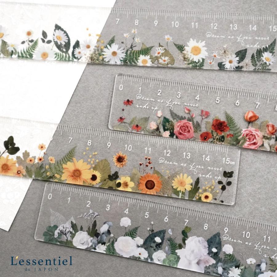 シースルー フラワー 定規 15cm ルーラー 花 バラ ひまわり 白 黄 赤 測定 学校 オフィス 文房具 文具 デスク おしゃれ 事務用品 ステーショナリー Ruler15 Flower レソンシエル ジャポン レソポン 通販 Yahoo ショッピング