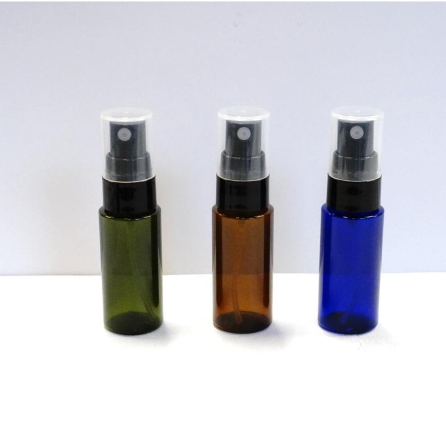 スプレー容器】20ml 茶 緑 青 全3色 プラスチック 黒ノズル ポーチ