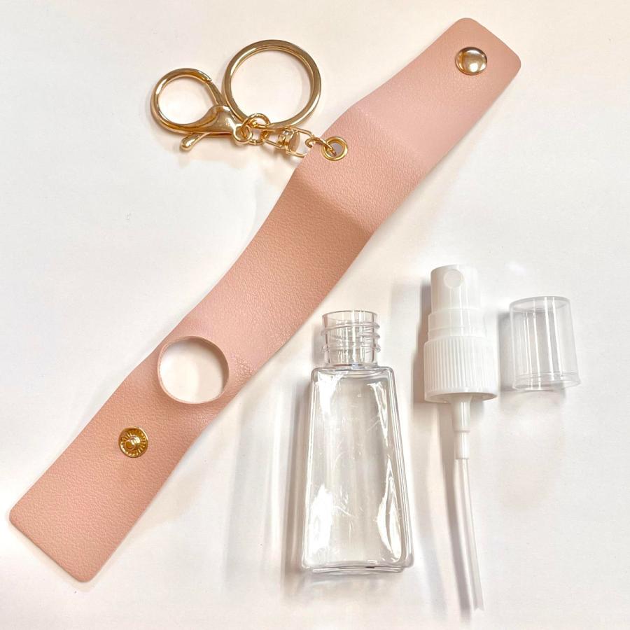 レザー調 ケース付き スプレーボトル】30ml ピンク アルコール