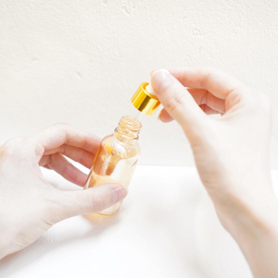 スポイトボトルグラス】30ml イエローゴールド ガラス製 オーロラ 詰替