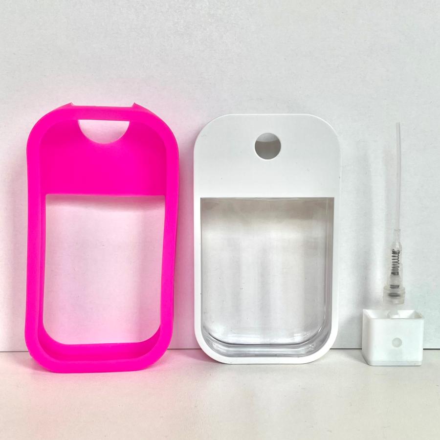 シリコンケース付カード型スプレー容器】45ml 本体白 パステル