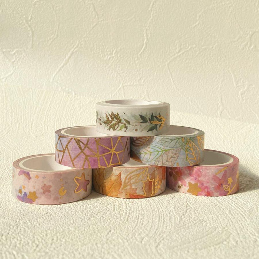 マスキングテープ 】15mm×2m 6個 季節 春 夏 秋 冬 ボタニカル 花