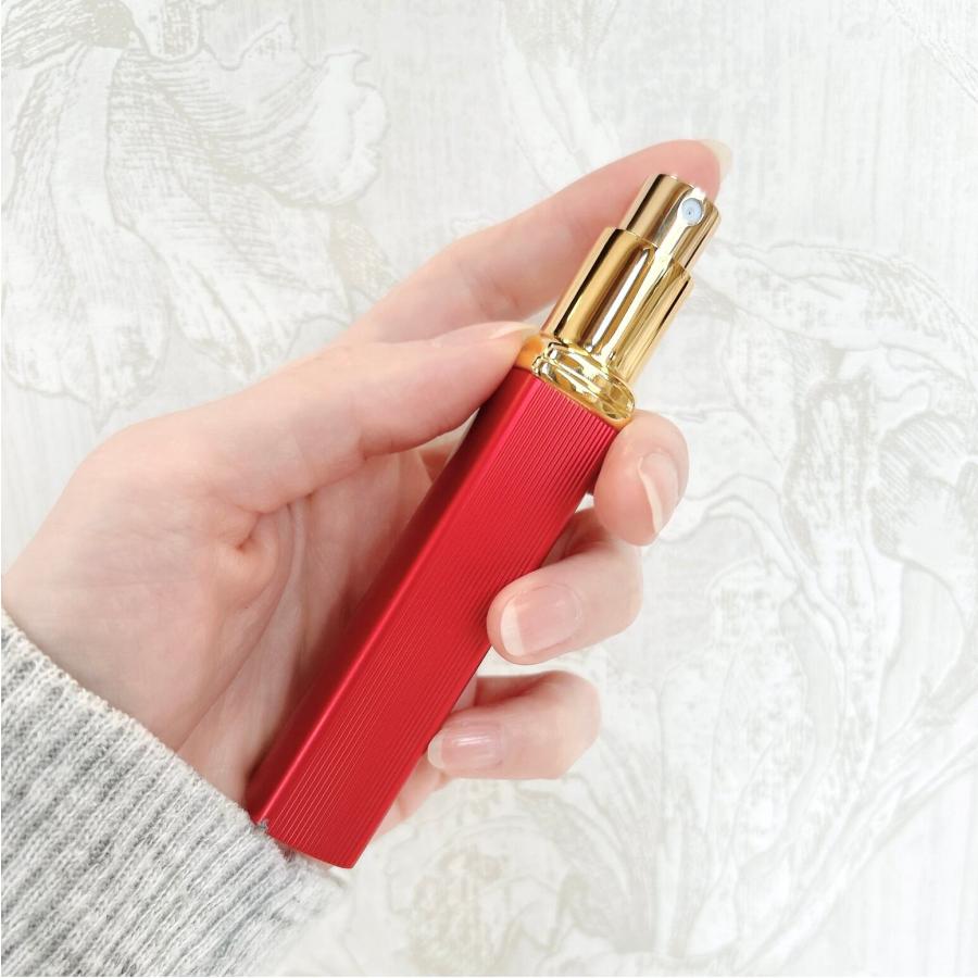 スチール スクエア アトマイザー 12ml】1本 マット レッド スプレー