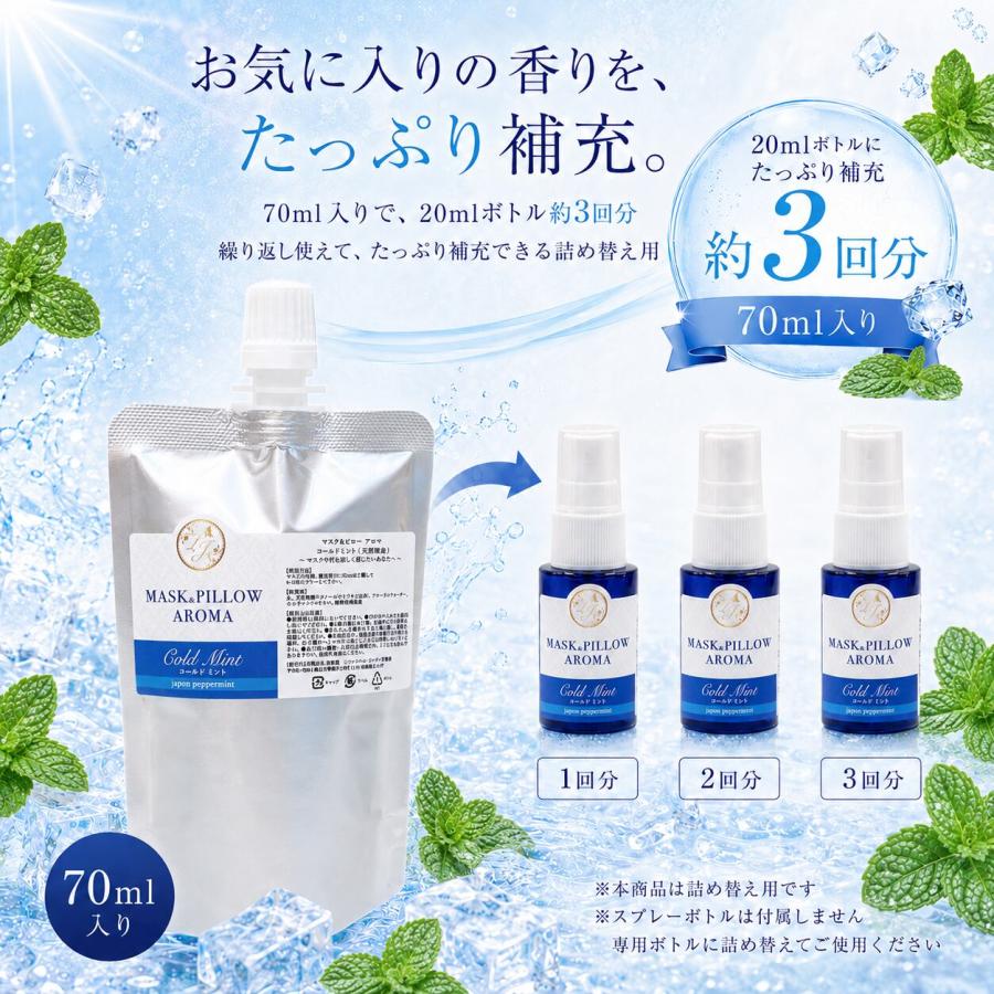 冷感》【 コールドミント 詰め替え用 70ml 】マスク & ピロー アロマ