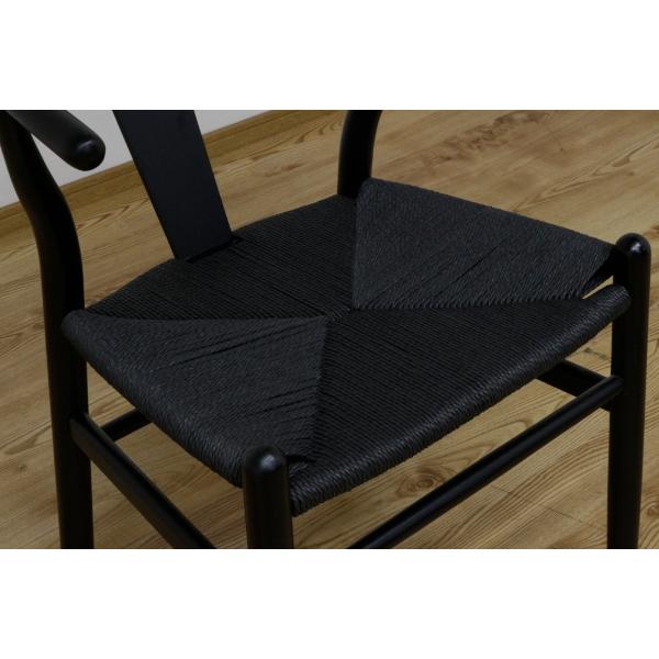 【アウトレット】北欧デザイナーズ風 チェア ペーパーコード ブラック ブラック Type-2 一部地域除く送料無料 |  | 05