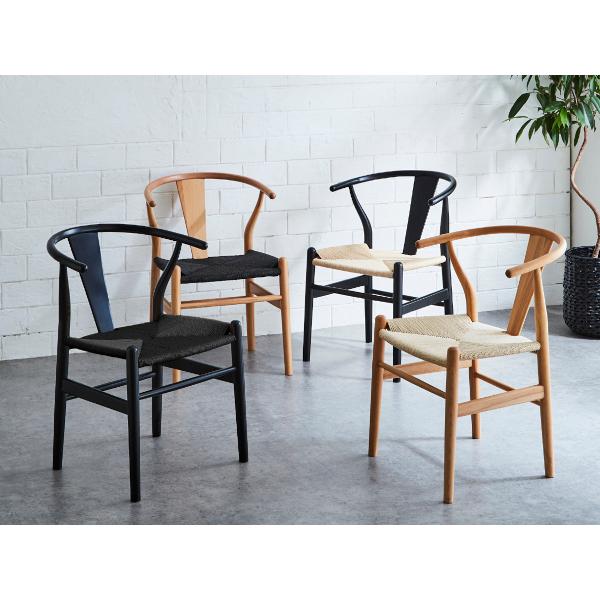 【アウトレット】北欧デザイナーズ風 チェア ペーパーコード ブラック ブラック Type-2 一部地域除く送料無料 |  | 08