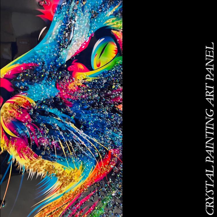 クリスタルアート アートフレーム 水晶絵 猫 キャット ムービング モダンアート おしゃれ 40×60 一部地域除く送料無料 |  | 02