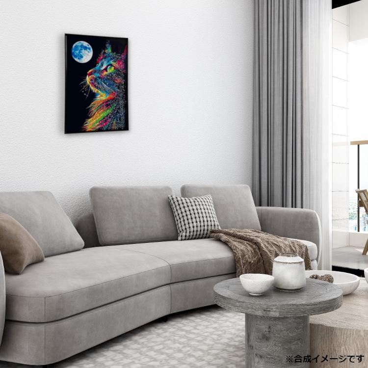 クリスタルアート アートフレーム 水晶絵 猫 キャット ムービング モダンアート おしゃれ 40×60 一部地域除く送料無料 |  | 04