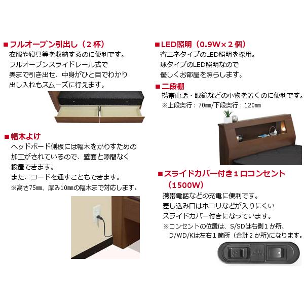 シモンズ グランツ キャビタイプ LED照明付 引出付き キング K ブラウン 新品 一部地域除く送料無料 | Granz | 03