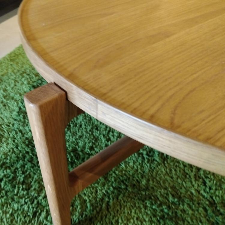 円形 センターテーブル 90 3本脚 オーク突板 ナチュラル 新品 一部地域除く送料無料 |  | 03