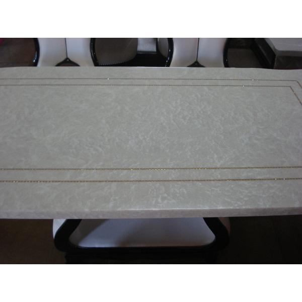 大理石天板 クリスタルライン ダイニングセット 5点セット ホワイト 新品 送料無料 |  | 02