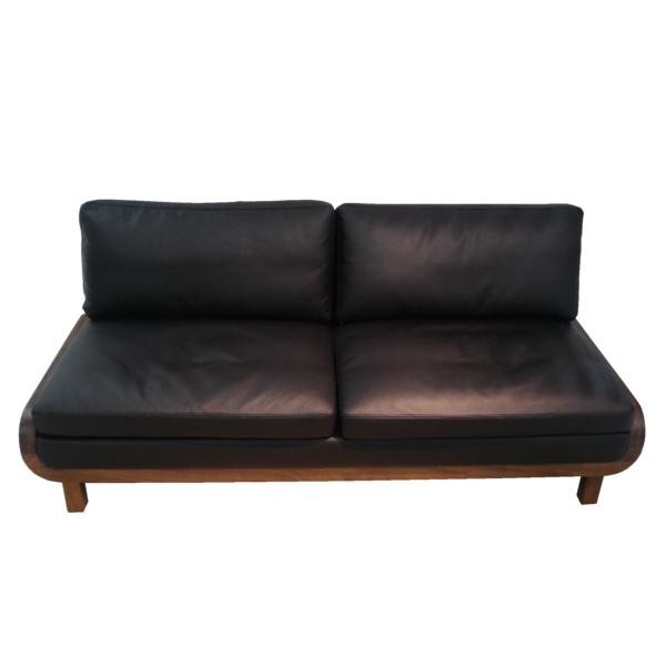 【値下げ】オルソ 180 ソファ 本革 黒革 ウォールナット ゆったりサイズ モダン 新品 一部地域除く送料無料 | シギヤマ家具工業 | 01