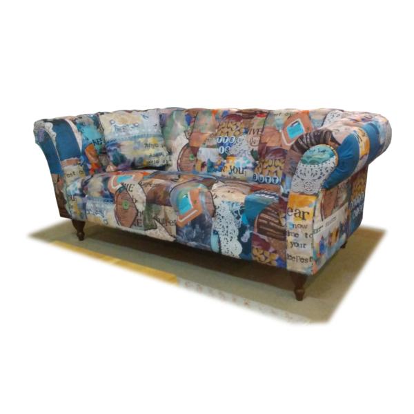 パッチワーク ソファ 2.5P チェスターフィールド風 ゆったり タイプD 新品 一部地域除く送料無料 | 関家具